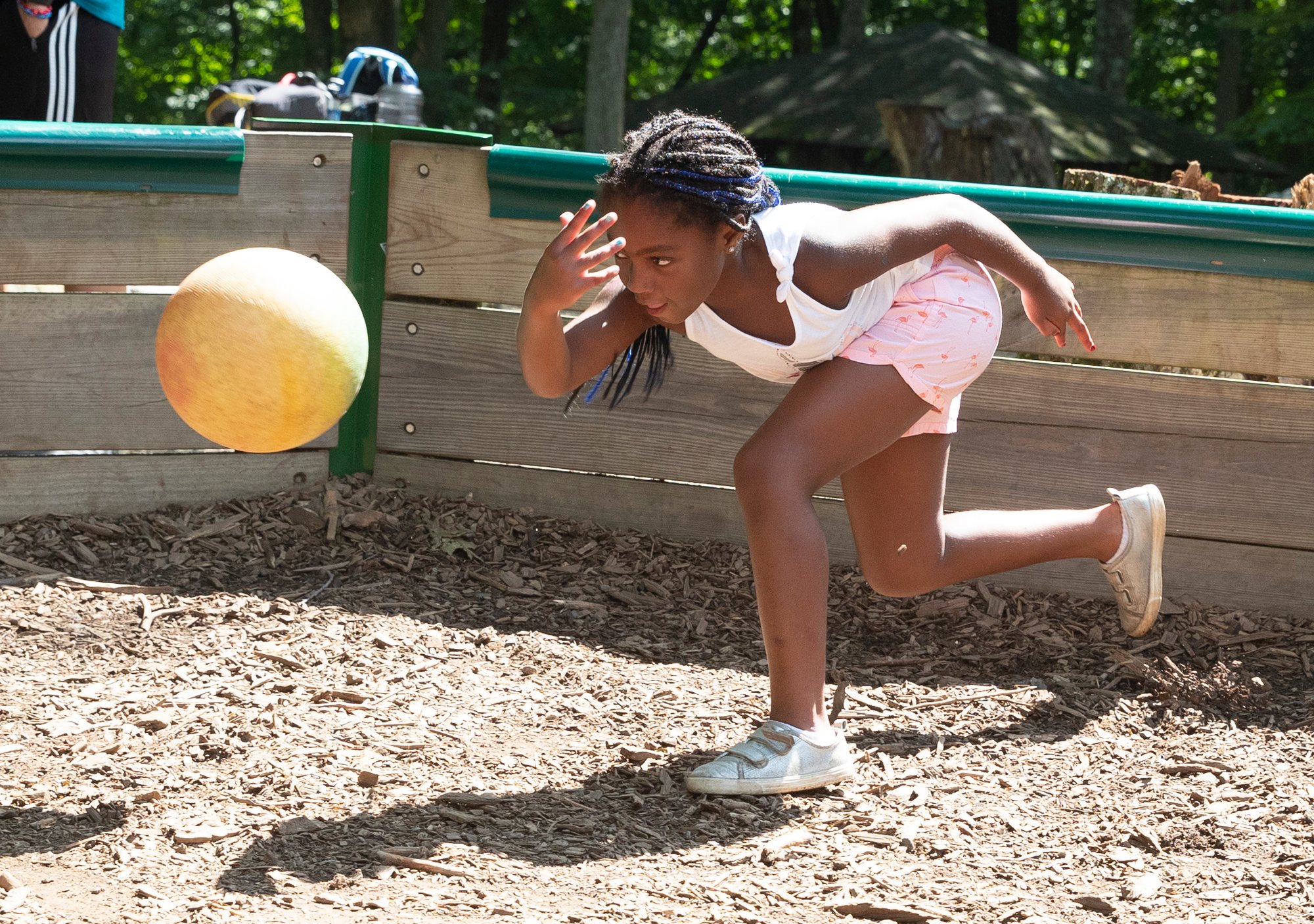 New Milford YMCA Camp Oratam kid playing gaga ball