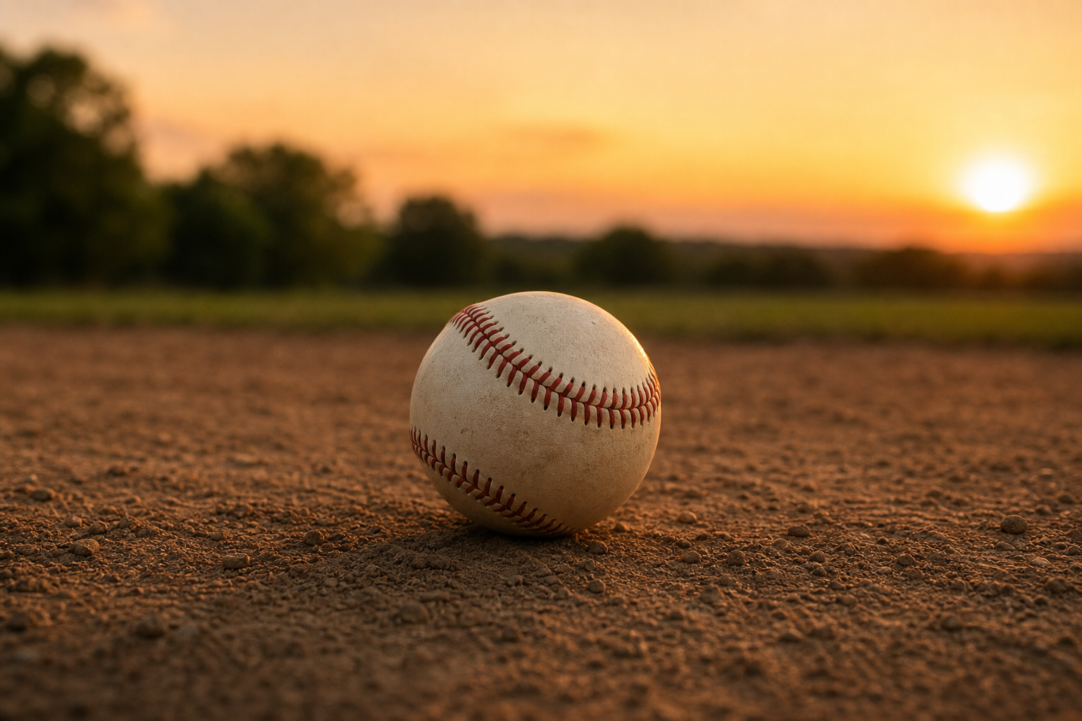 Baseball Diamond Under Golden Sunset-1