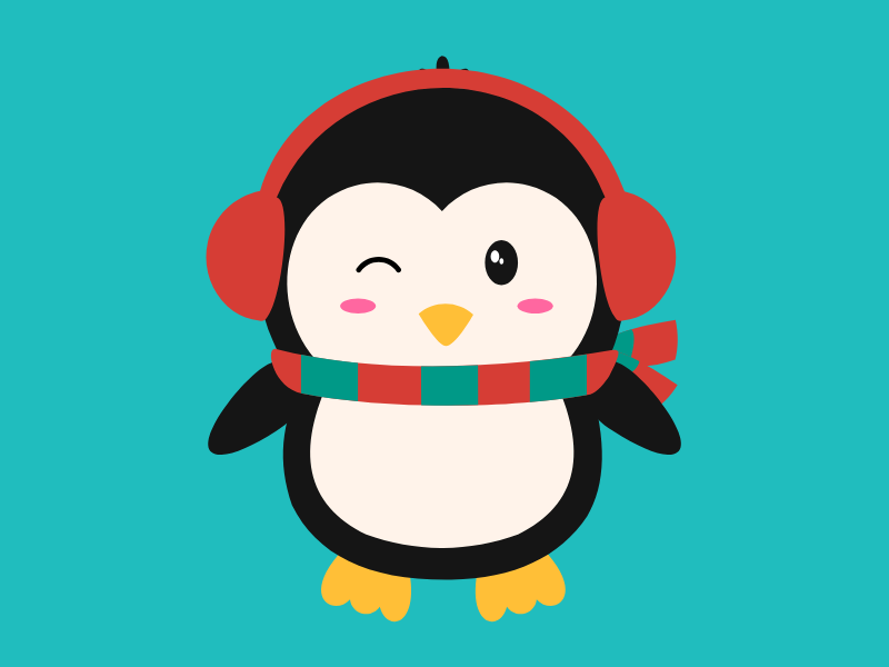 Cute penguin winking