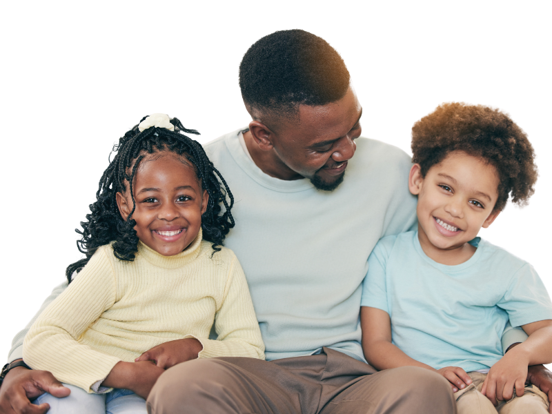 dad and kids