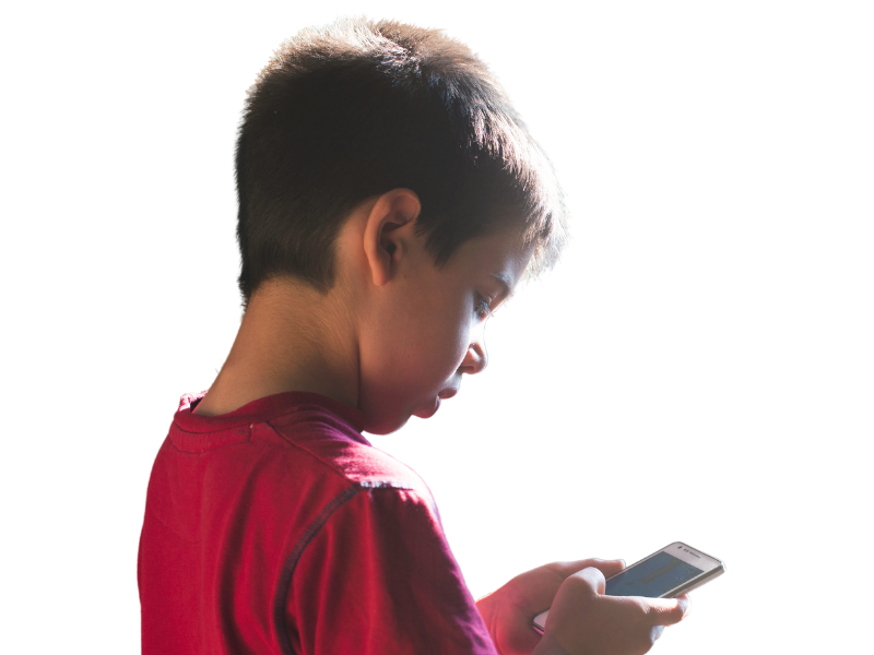 Child on a cell phone