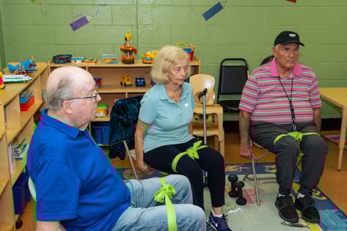 Veteran participants exercising with the Veterans Wellness Program