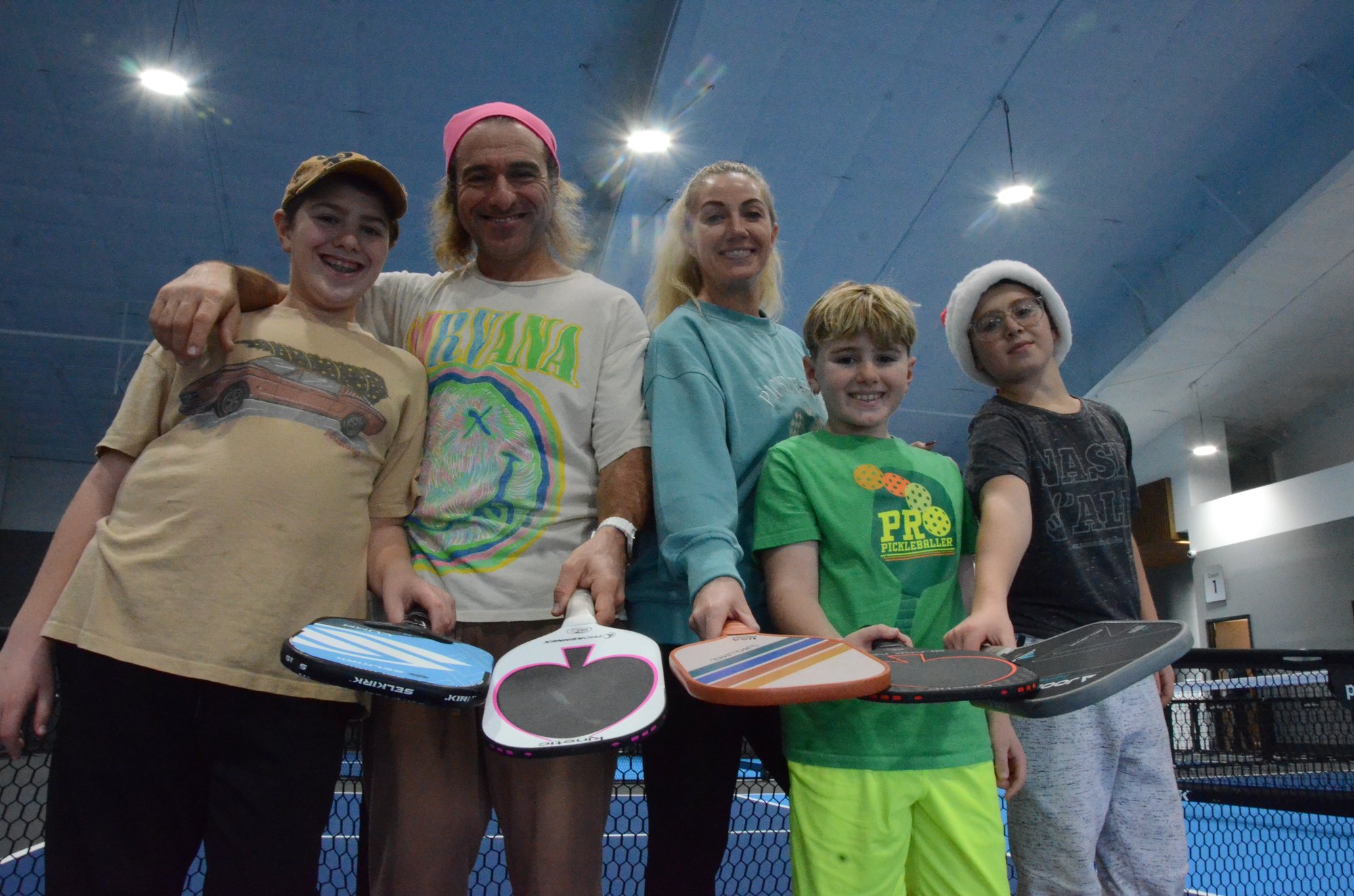 Family playing pickleball at the new Sussex County YMCA Pickleball Center
