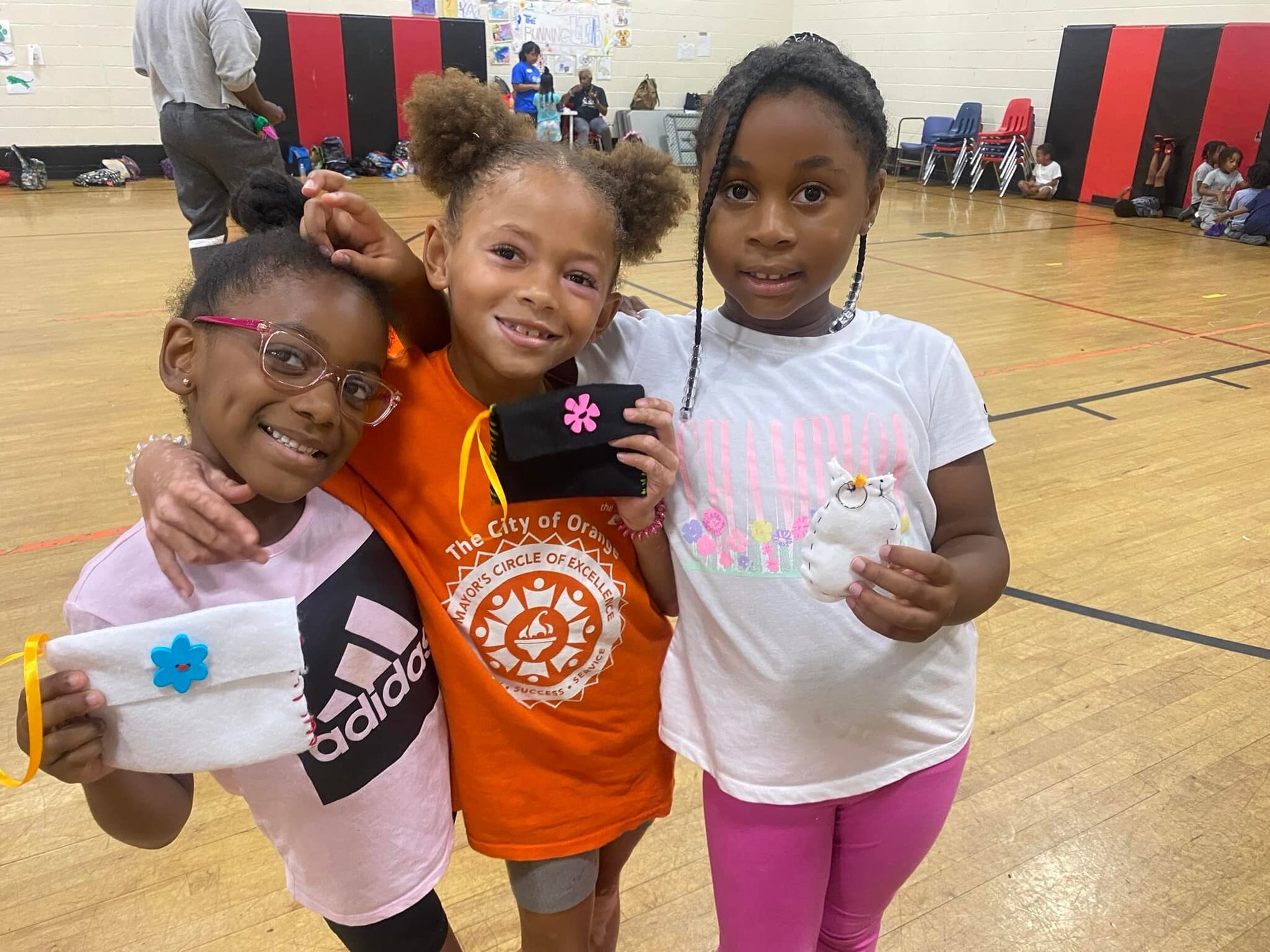 Three young East Orange YMCA summer campers