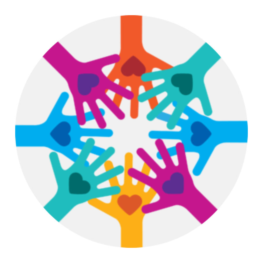 Colorful hand in a circle