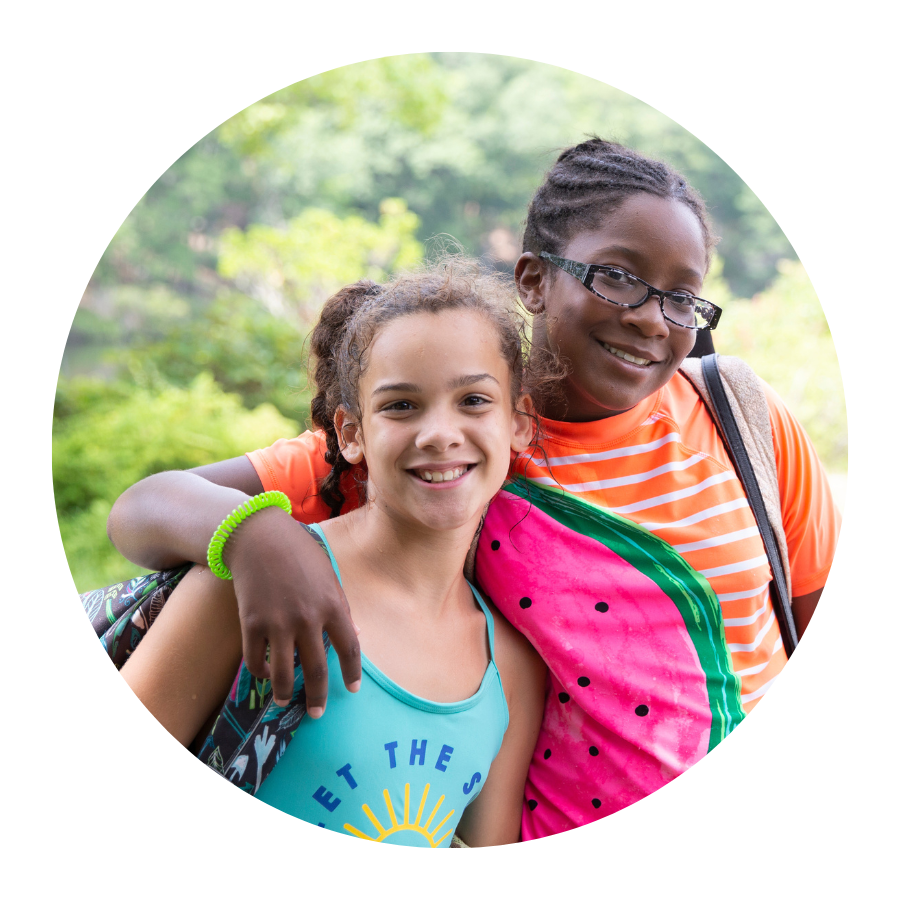 Two school age girls that participate in after school programs at the YMCA