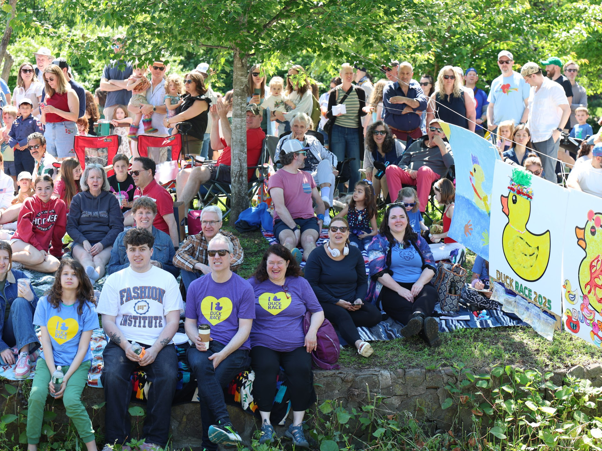 A large crowd watching on at the South Mountain YMCA Duck Race