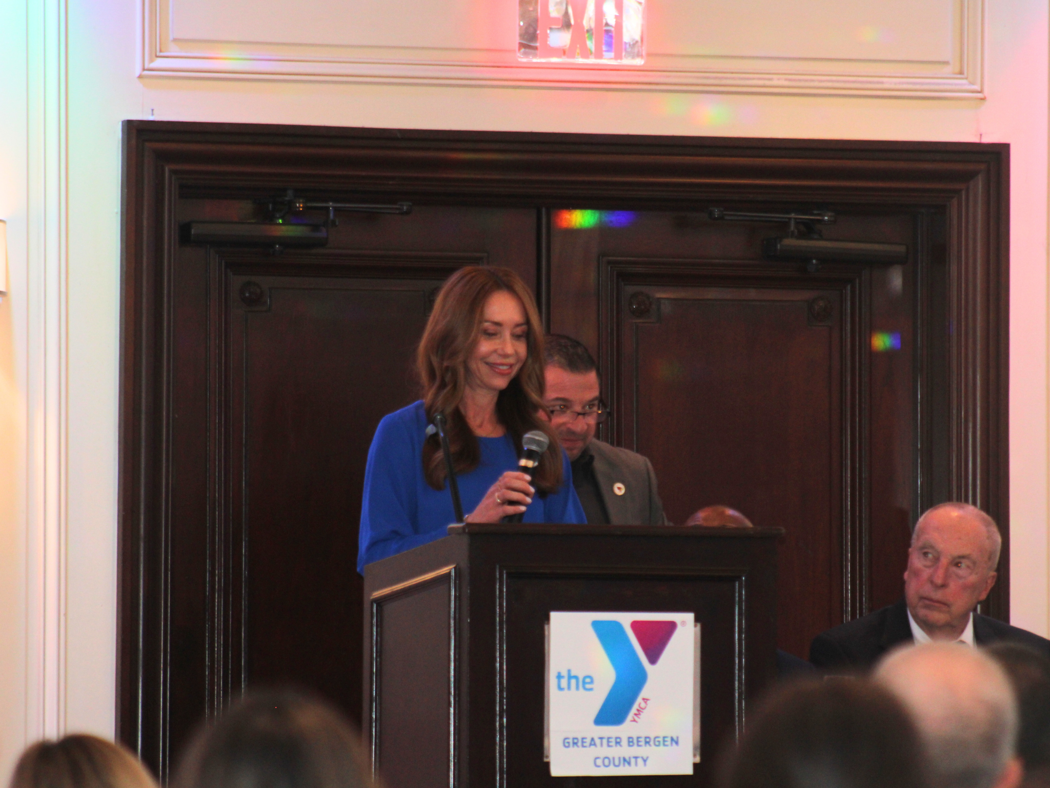 Young honoree giving a speech at the Greater Bergen Sports Awards Banquet