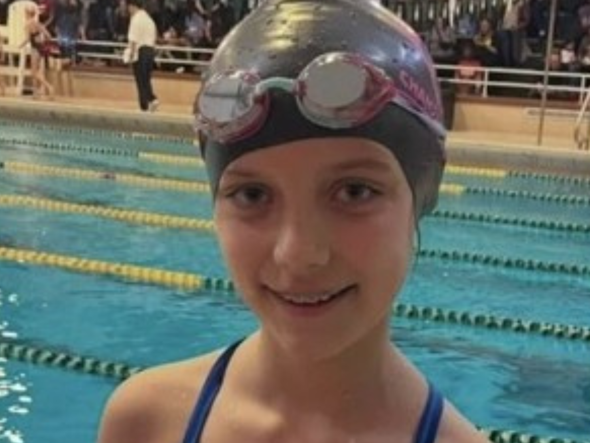 Young girl from the Sussex County YMCA swim team