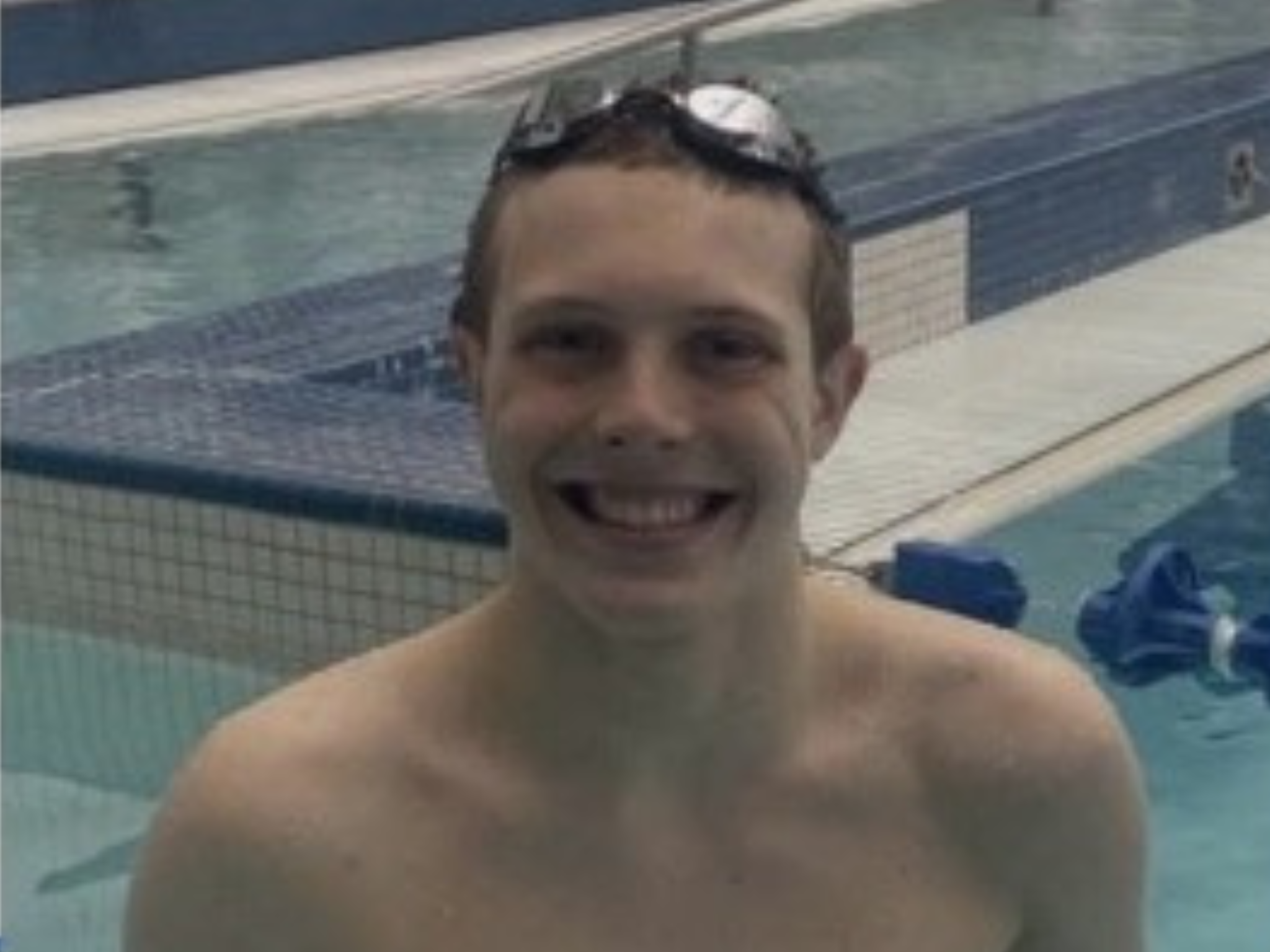 Sussex County YMCA swim team member smiling
