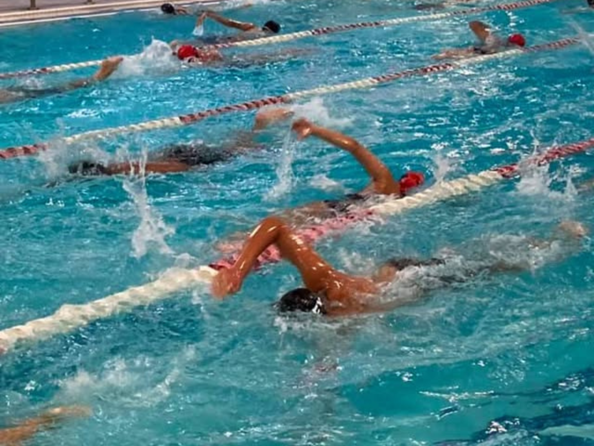 YMCA swim team during a swim meet