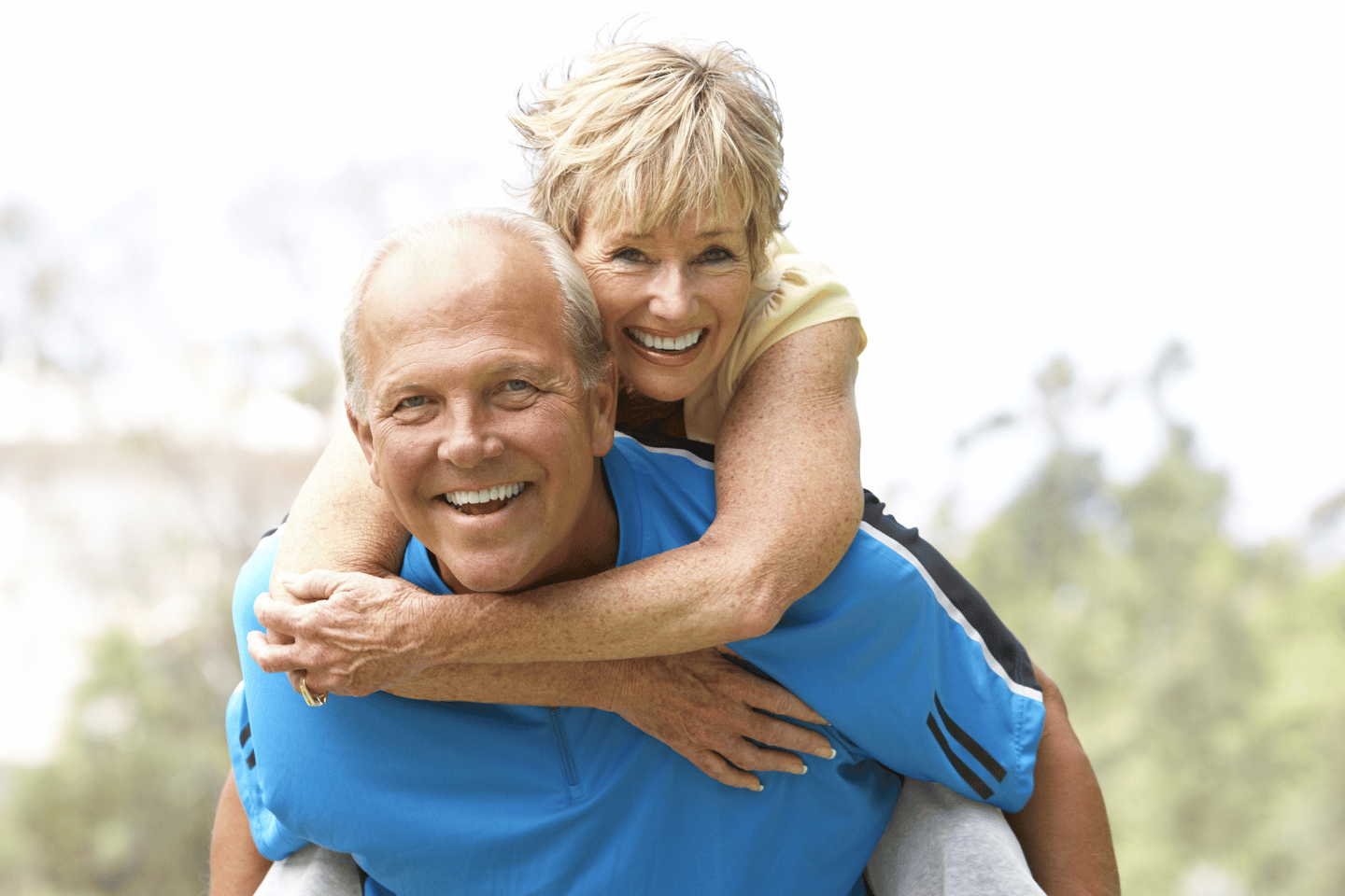Happy senior couple smiling