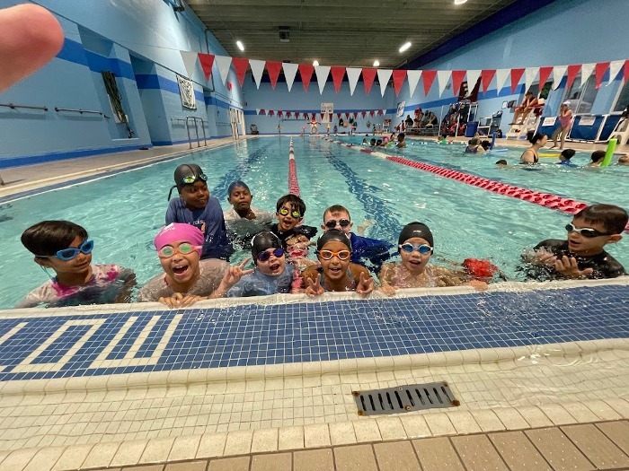 West Essex YMCA junior swim team at practice